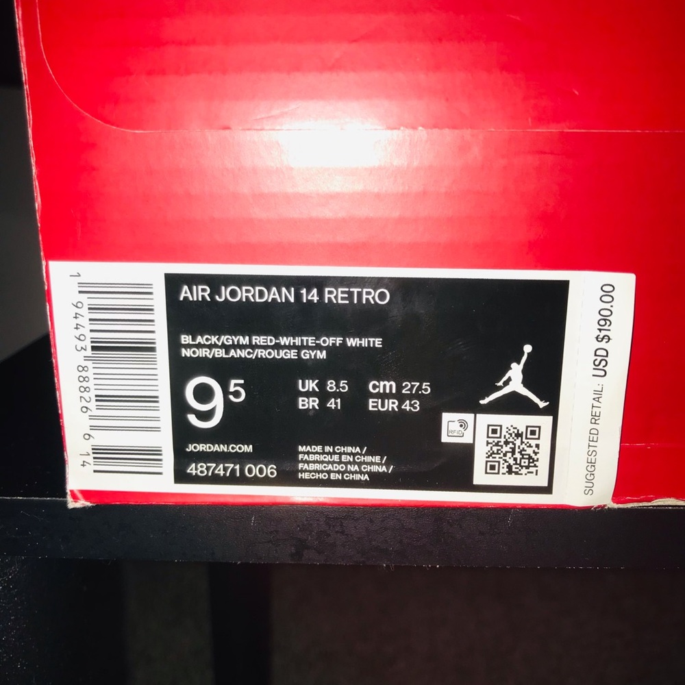 Jordan 14 “Gym Red” Toros (size9.5) M